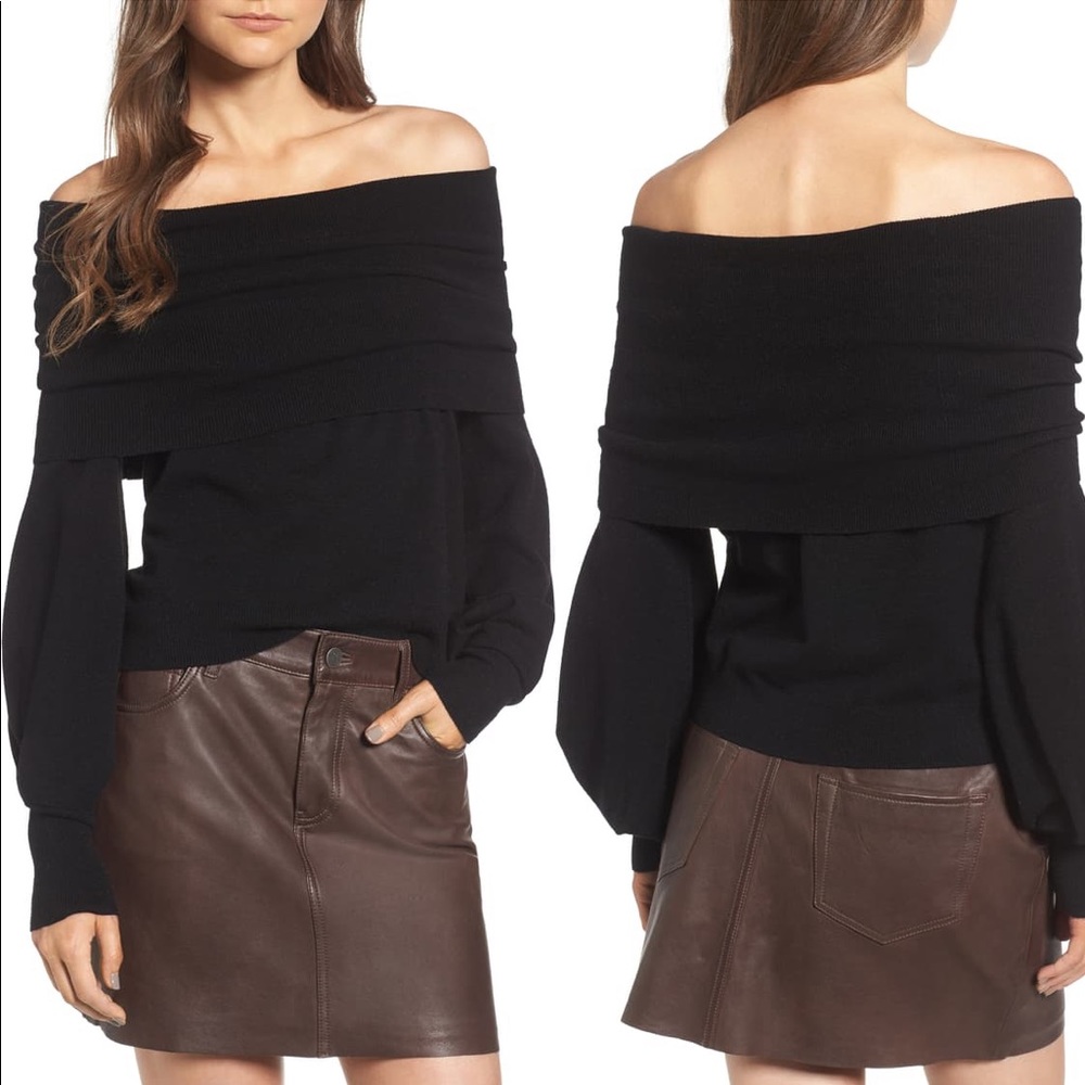 NWOT Black off the shoulder sweater
